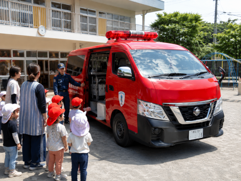 消防広報車が幼稚園に来ます!