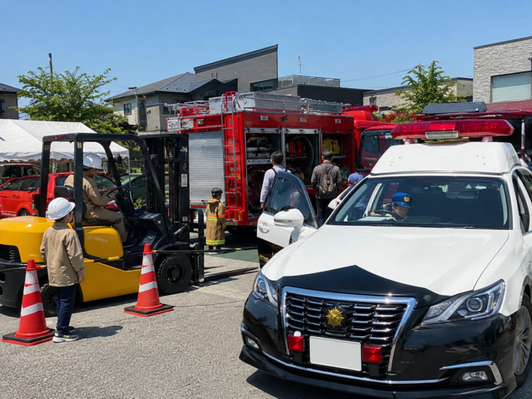 はたらく車大集合 2026|警察官・消防士なりきり体験が楽しめる親子向けイベント【静岡県藤枝市】